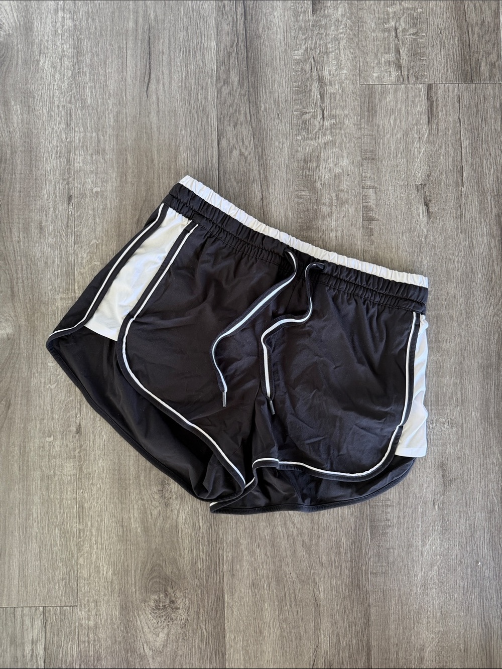 Athleta Black Athletic Shorts with White Trim